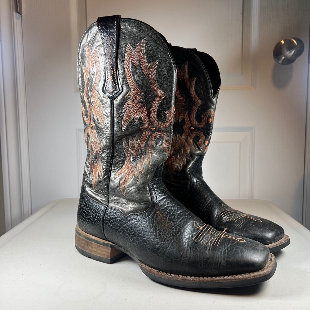 Ariat Tombstone Western Boots Mens 10.5EE Black Leather Square Toe 10005873